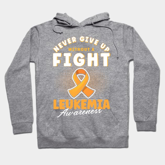 Orange Ribbon Cancer Leukemia gift Hoodie by Toeffishirts